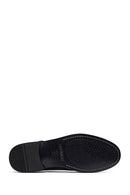 Men's Black Double Buckle Leather Classic Shoe | Derimod