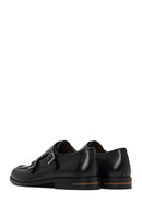 Men's Black Double Buckle Leather Classic Shoe | Derimod