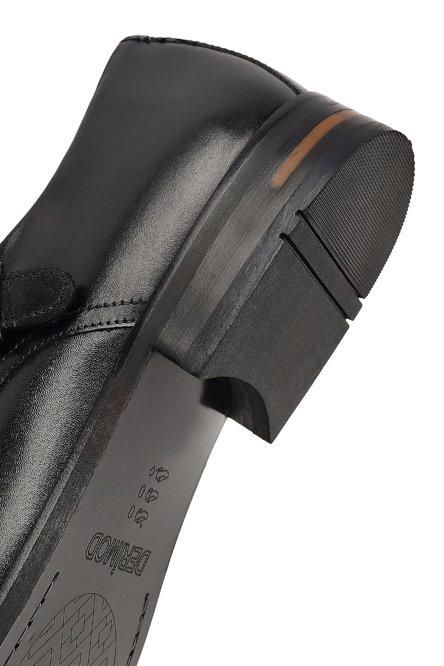 Men's Black Double Buckle Leather Classic Shoe