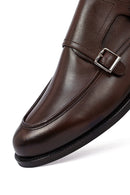 Erkek Kahverengi Çift Tokalı Deri Klasik Ayakkabı | Derimod