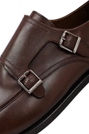 Erkek Kahverengi Çift Tokalı Deri Klasik Ayakkabı | Derimod