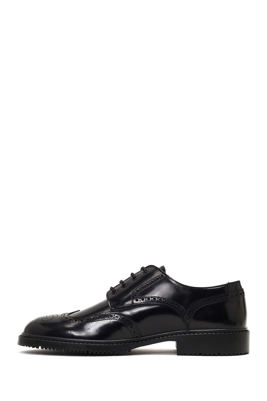 Men's Black Lace-Up Leather Casual Shoes