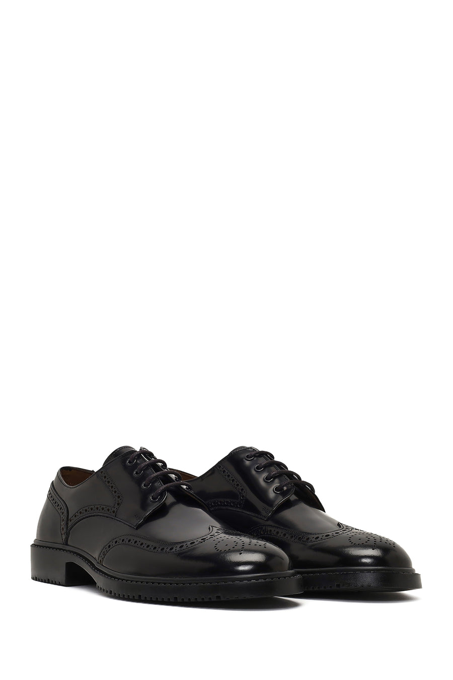 Men's Black Lace-Up Leather Casual Shoes