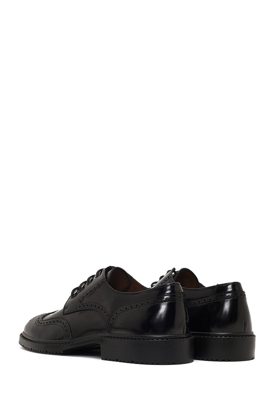 Men's Black Lace-Up Leather Casual Shoes