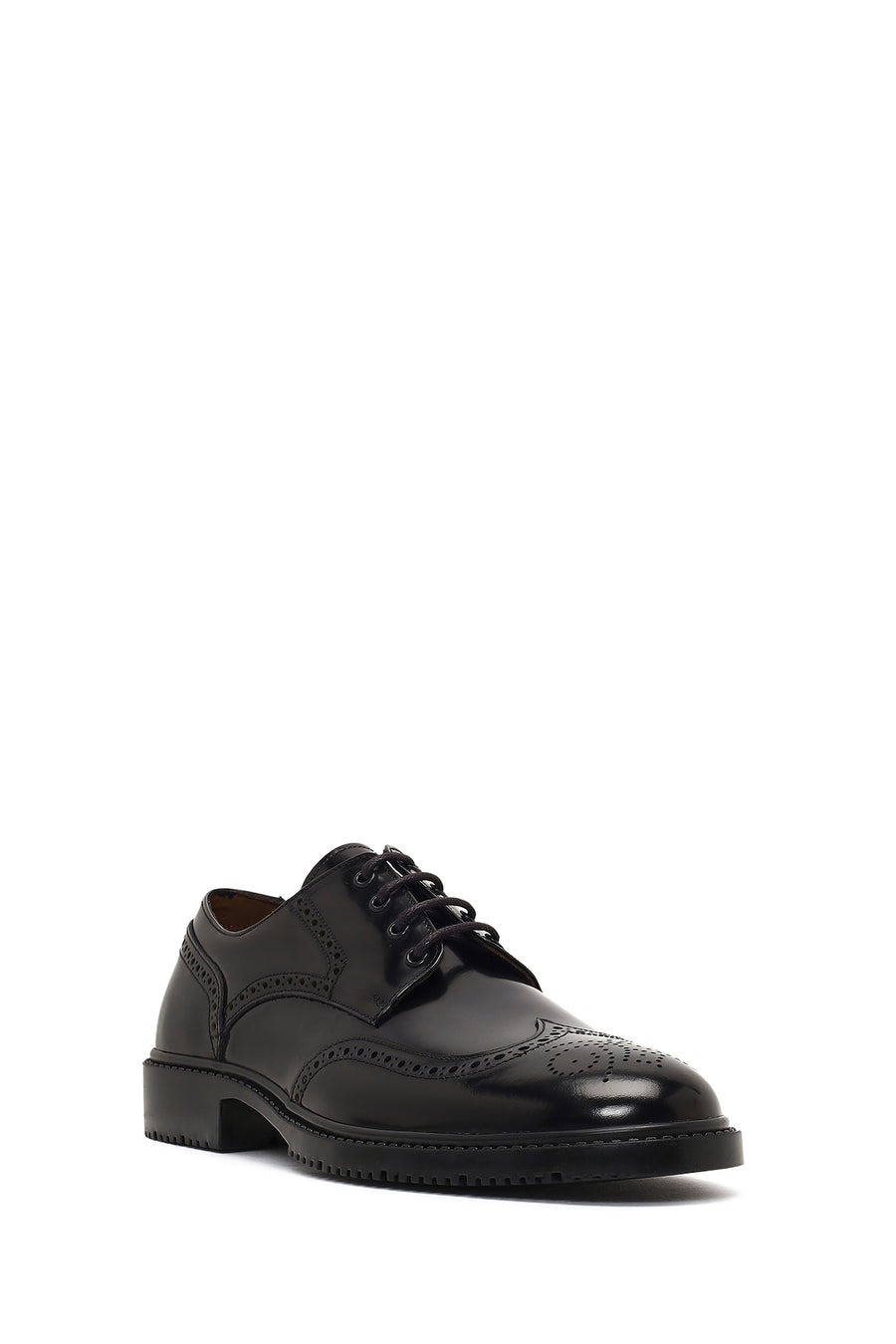 Men's Black Lace-Up Leather Casual Shoes