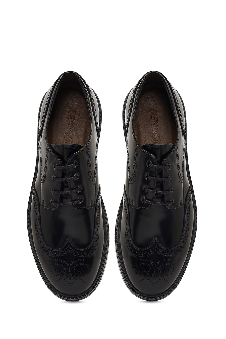 Men's Black Lace-Up Leather Casual Shoes