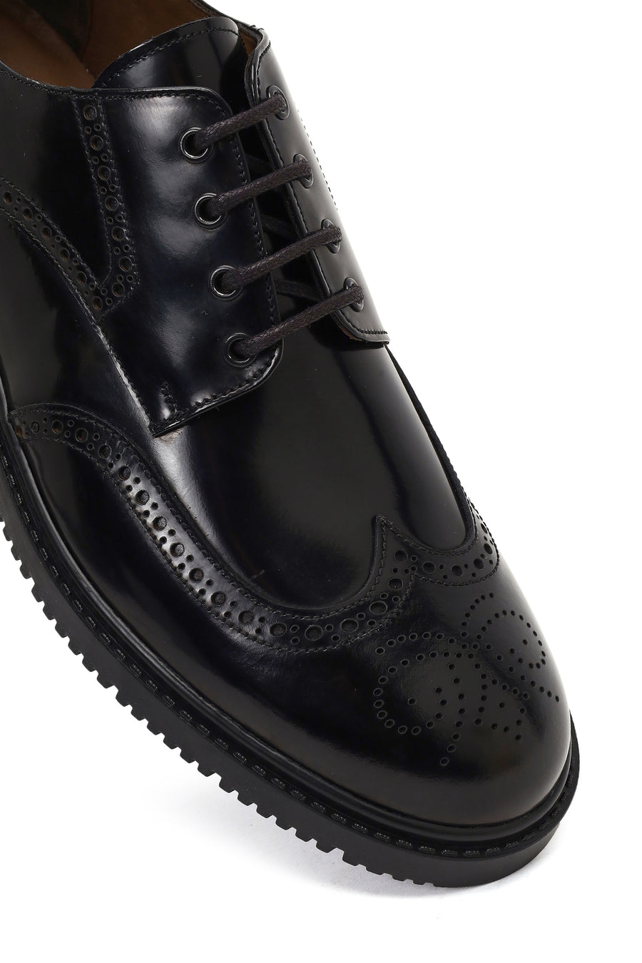 Men's Black Lace-Up Leather Casual Shoes
