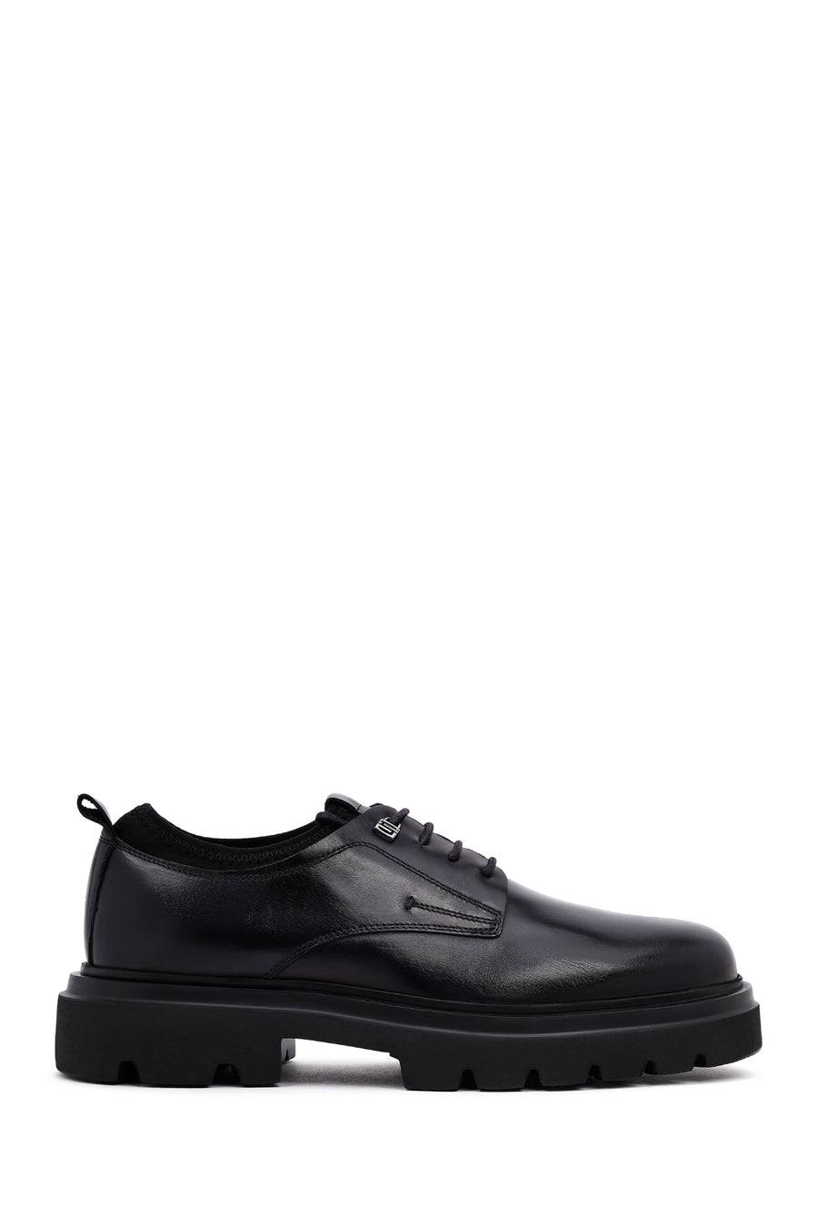 Men's Black Lace-Up Thick-Soled Leather Casual Shoes 25WFD603918 | Derimod