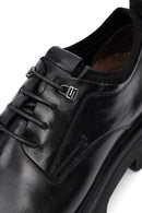 Erkek Siyah Bağcıklı Kalın Tabanlı Deri Casual Ayakkabı | Derimod