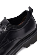 Erkek Siyah Bağcıklı Kalın Tabanlı Deri Casual Ayakkabı | Derimod