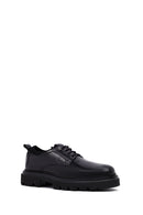 Erkek Siyah Bağcıklı Kalın Tabanlı Deri Casual Ayakkabı | Derimod