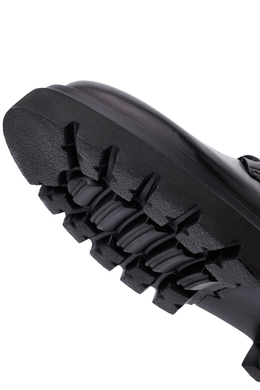 Men's Black Lace-Up Thick-Soled Leather Casual Shoes