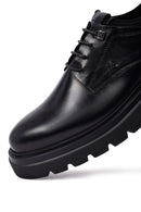 Erkek Siyah Bağcıklı Kalın Tabanlı Deri Casual Ayakkabı | Derimod