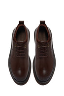 Men's Brown Lace-Up Thick-Soled Leather Casual Shoes | Derimod