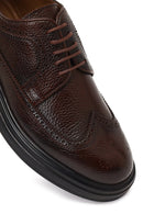 Men's Brown Lace-Up Thick Sole Leather Casual Shoes | Derimod