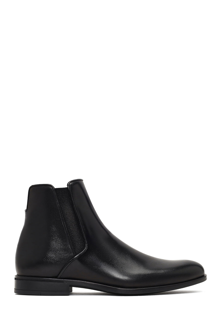 Men's Black Leather Chelsea Boot 25WFD604518 | Derimod
