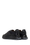 Erkek Siyah Bağcıklı Kalın Tabanlı Deri Sneaker | Derimod