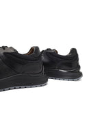 Erkek Siyah Bağcıklı Kalın Tabanlı Deri Sneaker | Derimod