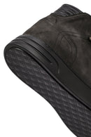 Erkek Gri Çift Fermuarlı Kalın Tabanlı Nubuk Deri Spor Bot | Derimod