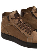 Erkek Vizon Çift Fermuarlı Kalın Tabanlı Nubuk Deri Spor Bot | Derimod