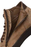 Erkek Vizon Çift Fermuarlı Kalın Tabanlı Nubuk Deri Spor Bot | Derimod