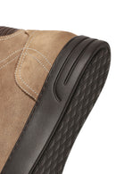 Erkek Vizon Çift Fermuarlı Kalın Tabanlı Nubuk Deri Spor Bot | Derimod