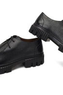 Erkek Siyah Bağcıklı Kalın Tabanlı Deri Casual Ayakkabı | Derimod