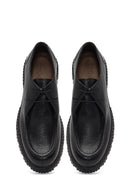 Erkek Siyah Bağcıklı Kalın Tabanlı Deri Casual Ayakkabı | Derimod