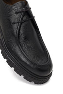 Erkek Siyah Bağcıklı Kalın Tabanlı Deri Casual Ayakkabı | Derimod