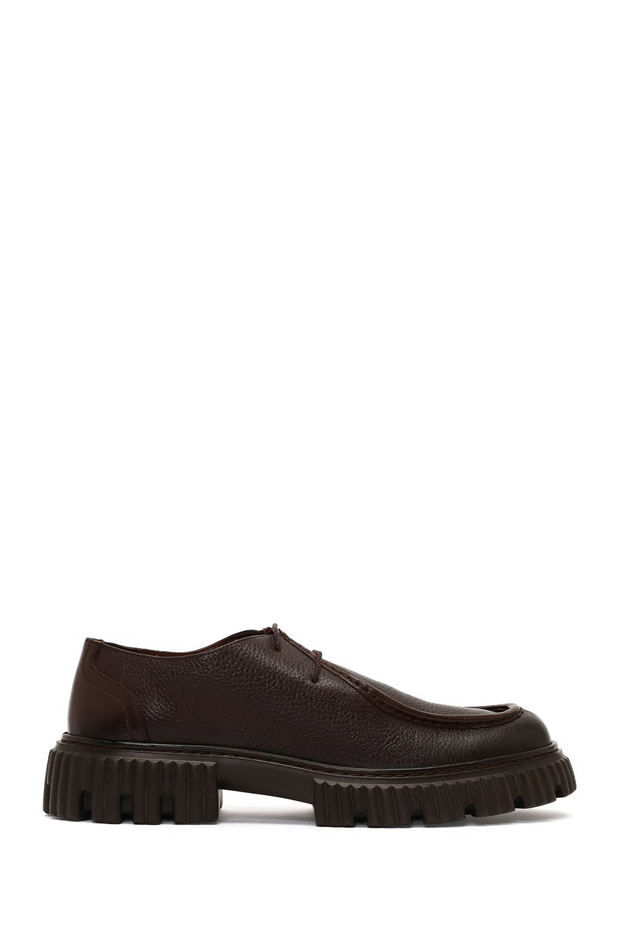 Men's Brown Lace-Up Thick-Soled Leather Casual Shoes 25WFD6053FT | Derimod
