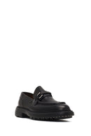 Erkek Siyah Tokalı Kalın Tabanlı Deri Loafer | Derimod