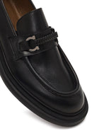 Erkek Siyah Tokalı Kalın Tabanlı Deri Loafer | Derimod