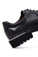 Erkek Siyah Bağcıklı Kalın Tabanlı Deri Casual Ayakkabı | Derimod