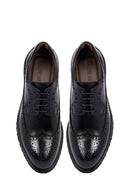 Erkek Siyah Bağcıklı Kalın Tabanlı Deri Casual Ayakkabı | Derimod