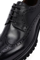 Erkek Siyah Bağcıklı Kalın Tabanlı Deri Casual Ayakkabı | Derimod
