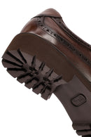 Men's Brown Lace-Up Thick-Soled Leather Casual Shoes | Derimod