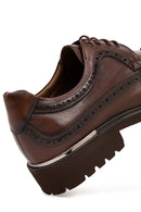 Men's Brown Lace-Up Thick-Soled Leather Casual Shoes | Derimod