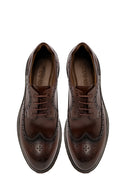 Men's Brown Lace-Up Thick-Soled Leather Casual Shoes | Derimod
