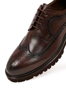 Men's Brown Lace-Up Thick-Soled Leather Casual Shoes | Derimod
