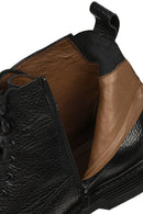 Men's Black Lace-Up Zipper Leather Casual Boot | Derimod