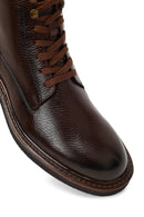 Erkek Kahverengi Bağcıklı Fermuarlı Deri Casual Bot | Derimod