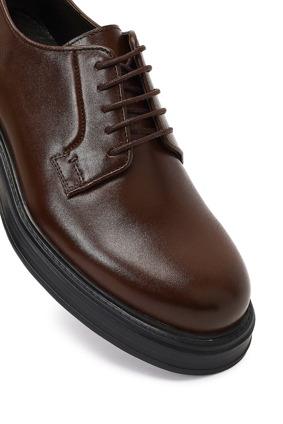 Men's Brown Lace-Up Leather Casual Shoes