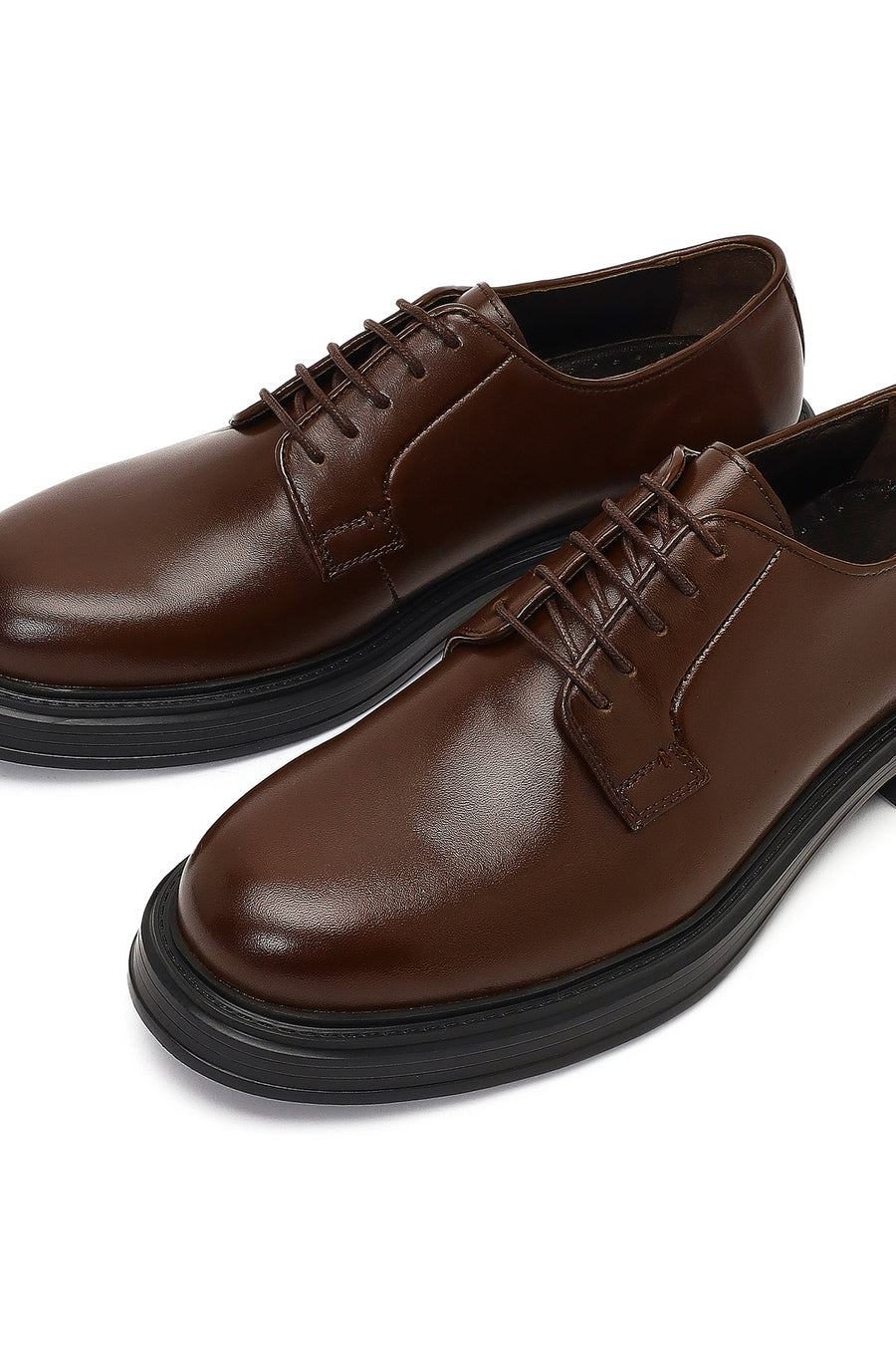 Men's Brown Lace-Up Leather Casual Shoes