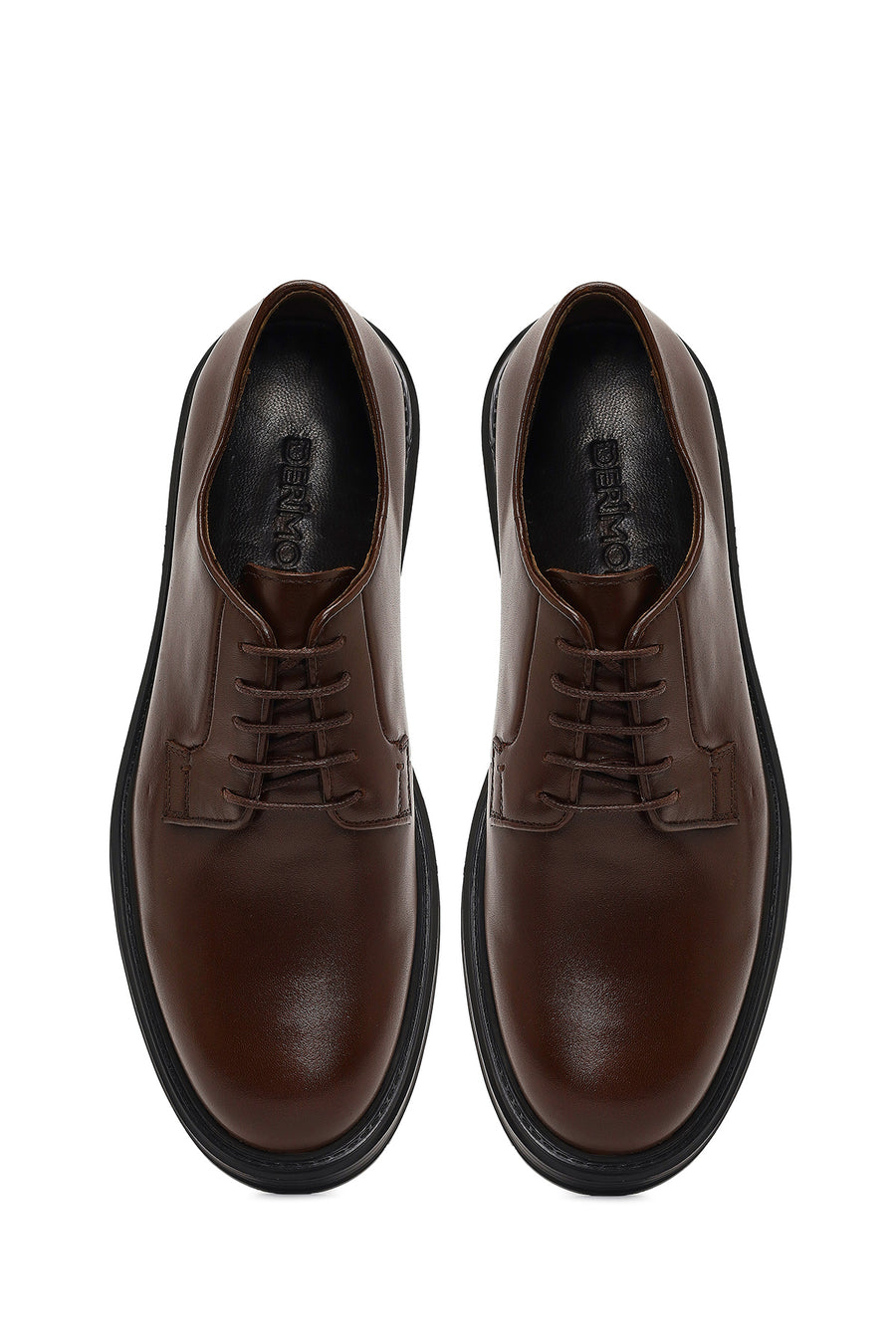 Men's Brown Lace-Up Leather Casual Shoes