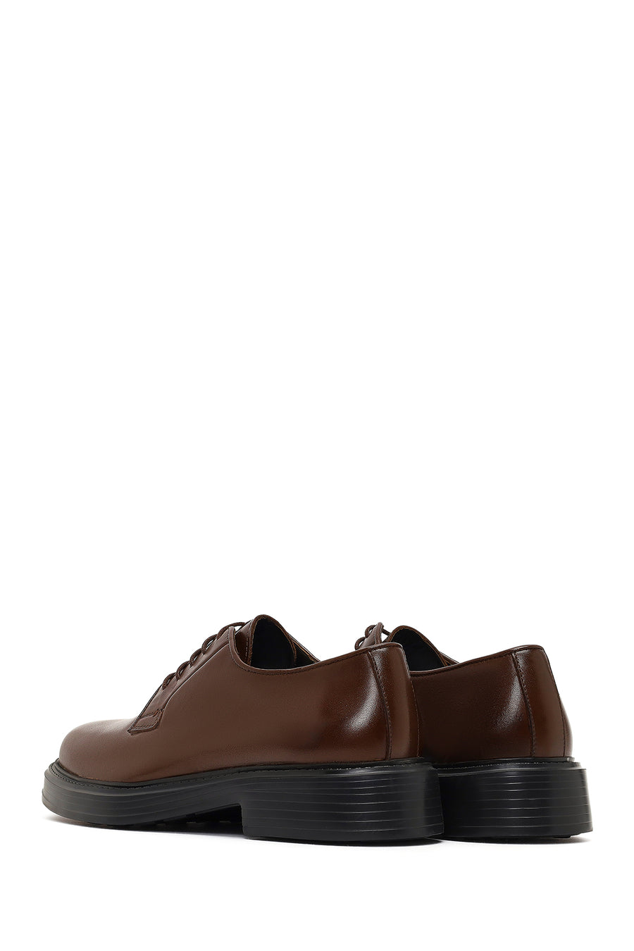 Men's Brown Lace-Up Leather Casual Shoes