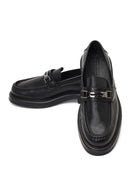 Erkek Siyah Tokalı Kalın Tabanlı Deri Loafer | Derimod