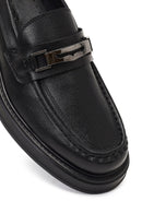 Erkek Siyah Tokalı Kalın Tabanlı Deri Loafer | Derimod