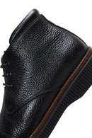 Men's Black Lace-Up Leather Boat | Derimod