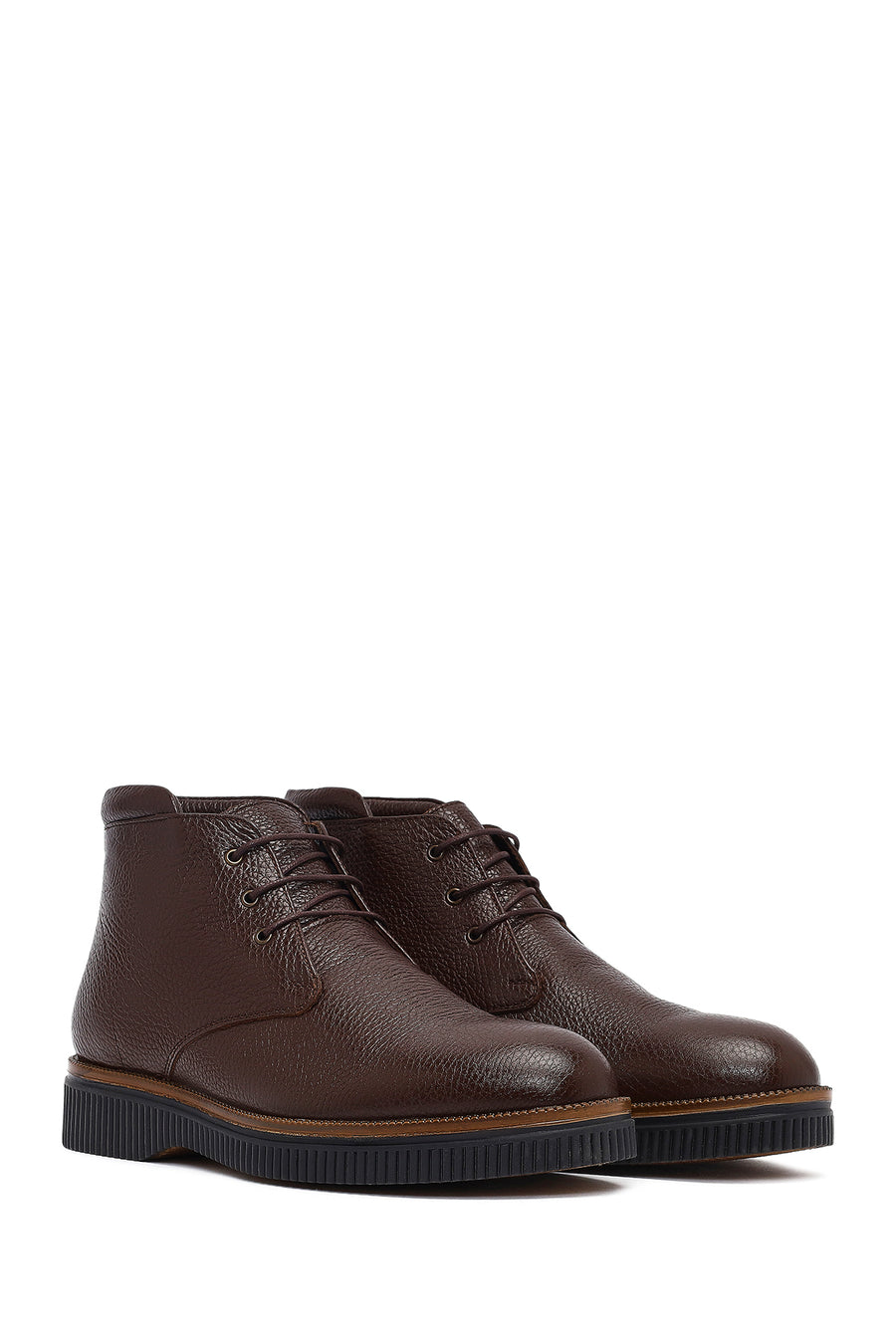 Men's Brown Lace-up Leather Boot