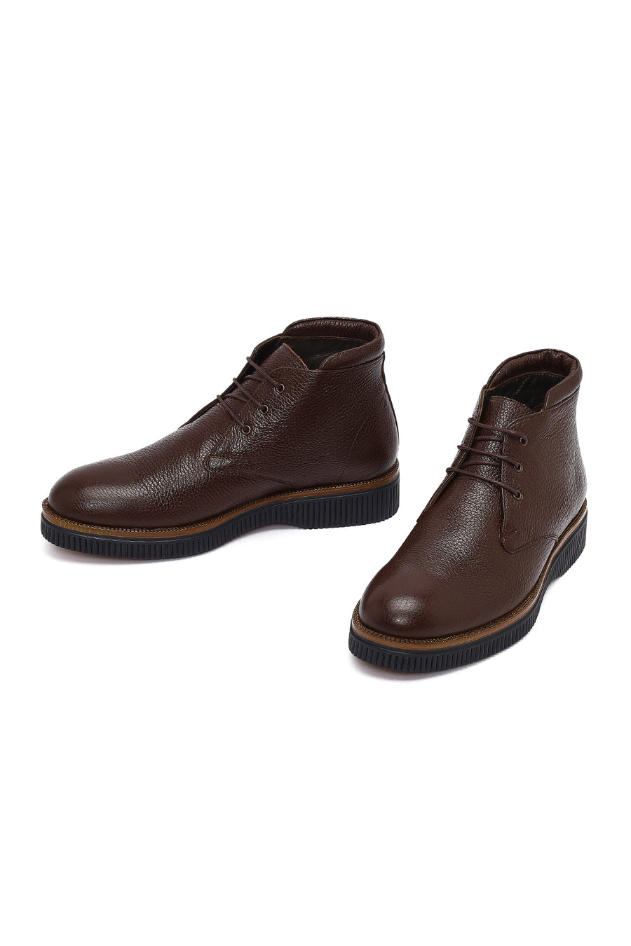 Men's Brown Lace-up Leather Boot